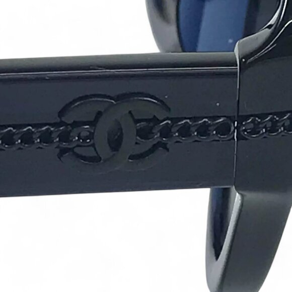 Authentic Chanel CC Logo Sunglasses, Oversized Blue Tortoiseshell - Picture 10 of 10